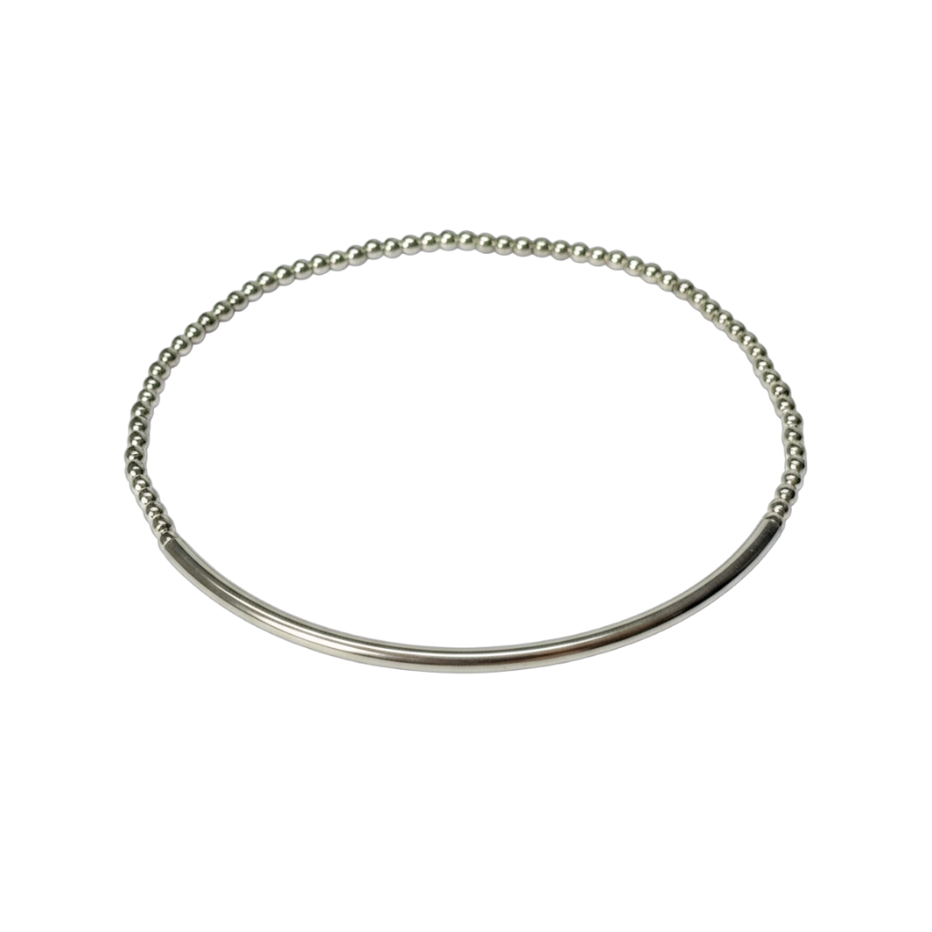 Sterling Silver Bangle Beaded Bracelet ~ Anna Maria