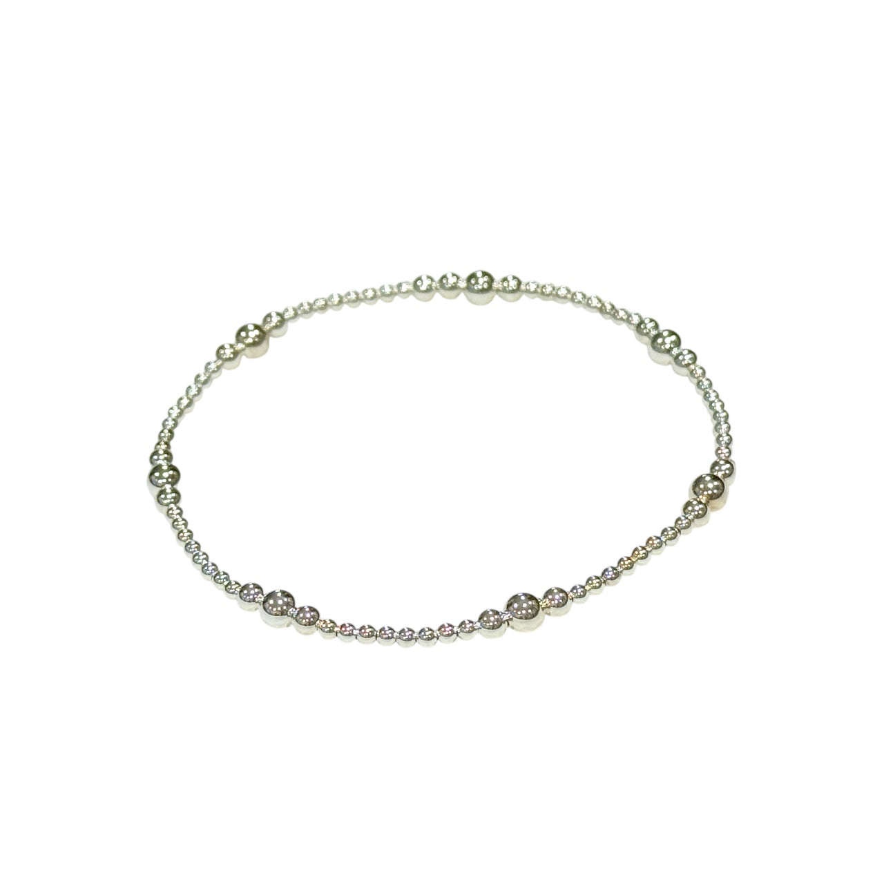 Sterling Silver Beaded Bracelet 4mm |3mm | 2mm Alternating Patter ~ Ashton