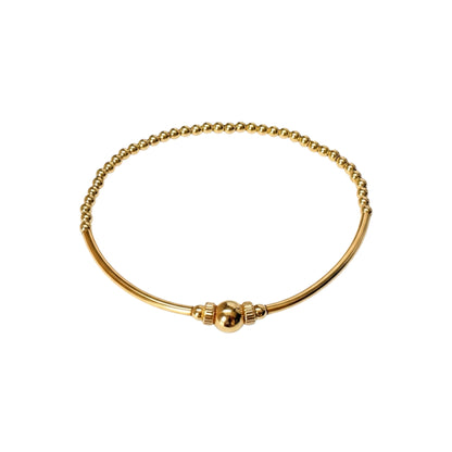 Gold Bangle Beaded Bracelet ~ Gena