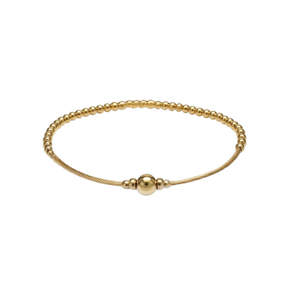 Gold Lined Bangle Beaded Bracelet ~ Ava