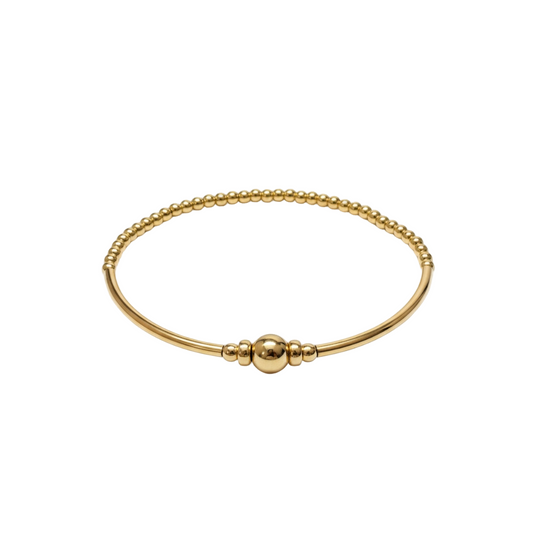 Gold Bangle Beaded Bracelet ~ Deanna