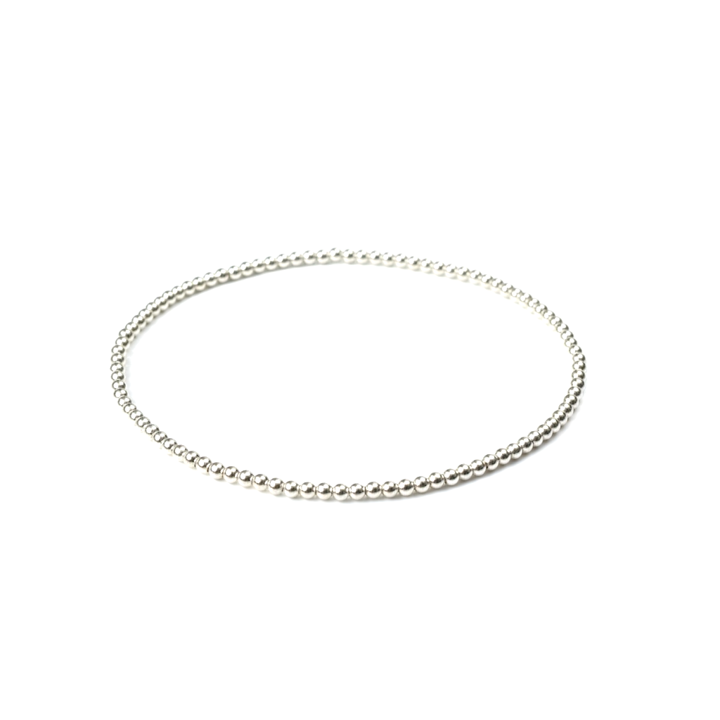 Michaela ~ Classic Sterling Silver 2mm Beaded Bracelet