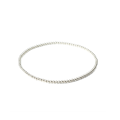 Michaela ~ Classic Sterling Silver 2mm Beaded Bracelet