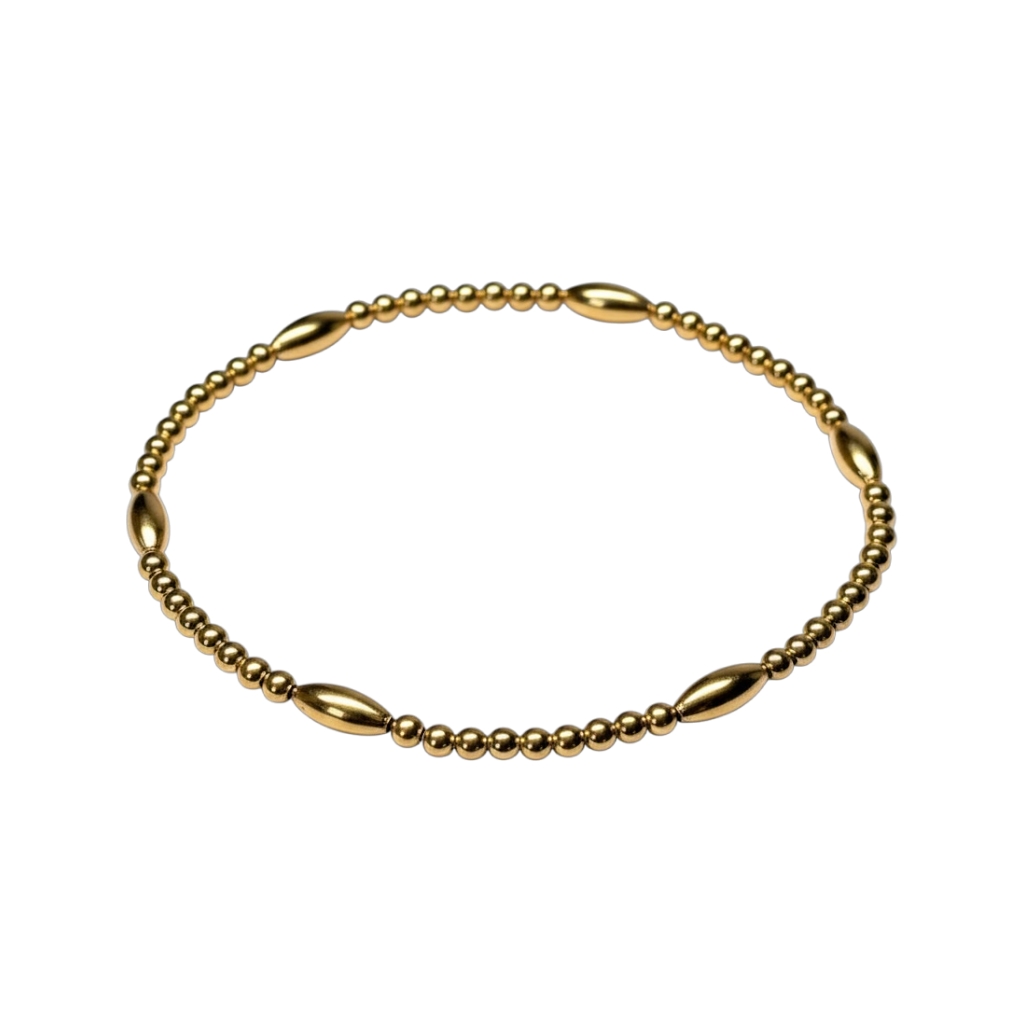 Kailyn ~ Gold Rice 7mm | 2mm Beaded Bracelet