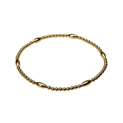 Kailyn ~ Gold Rice 7mm | 2mm Beaded Bracelet