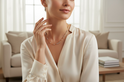 Morse Code Necklace ~ Two Tone