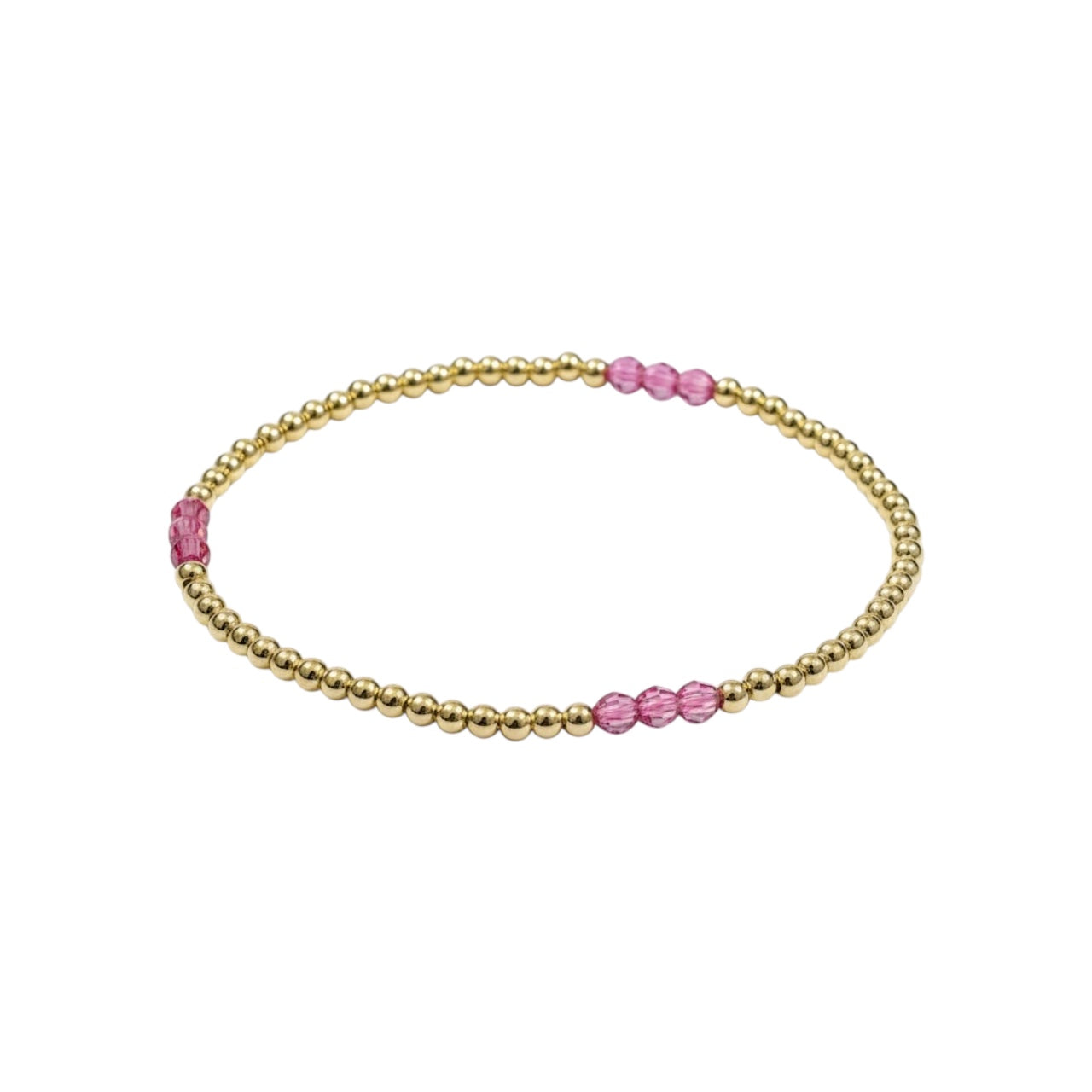 Birthstone ~ Swarovski Crystal 3mm | Gold 2.5mm Beaded Bracelet