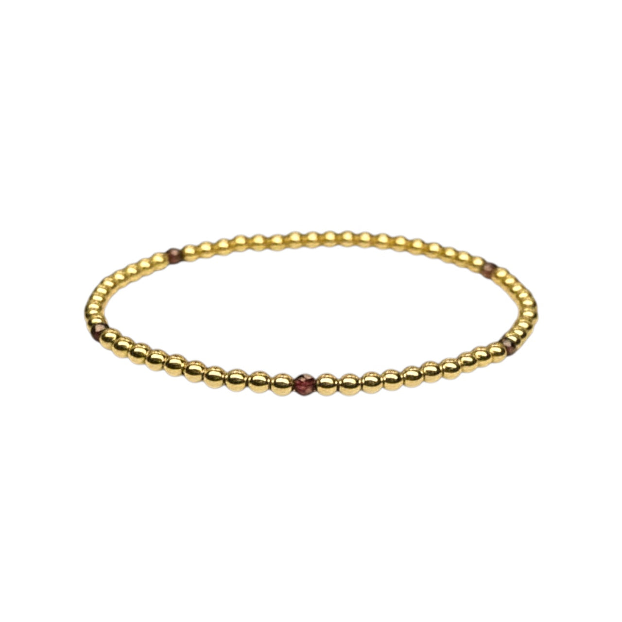 Birthstone ~ Swarovski Crystal 3mm | Gold 2.5mm Beaded Bracelet