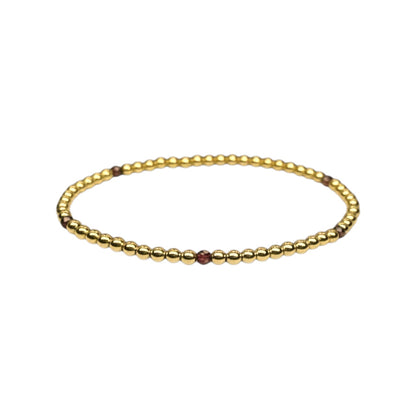Birthstone ~ Swarovski Crystal 3mm | Gold 2.5mm Beaded Bracelet