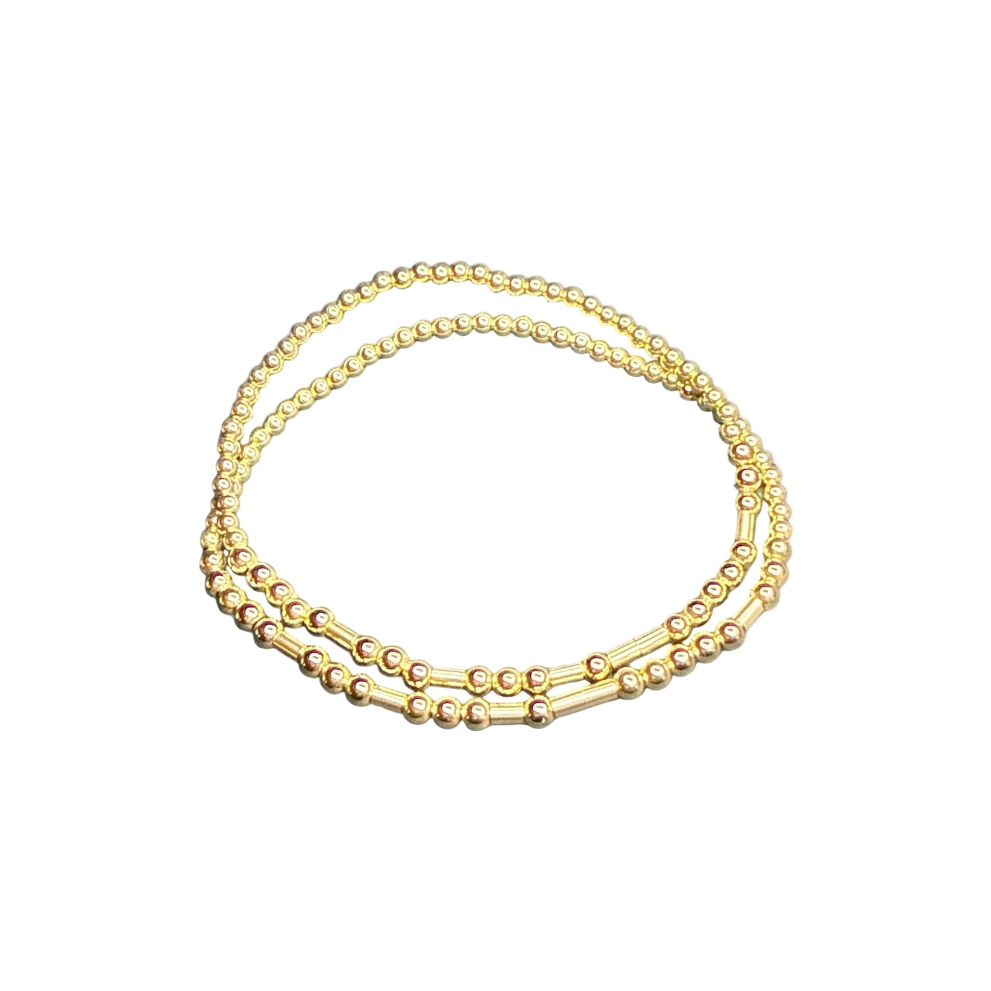 Morse Code ~ Classic Gold Tube 3mm | 2.5mm Beaded Bracelet ~ Single Bracelet