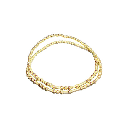 Morse Code ~ Classic Gold Tube 3mm | 2.5mm Beaded Bracelet ~ Single Bracelet