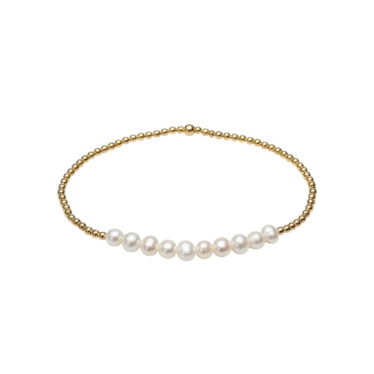 Antoniette ~ Gold Pearl 4.5mm | 2.5mm Beaded Bracelet