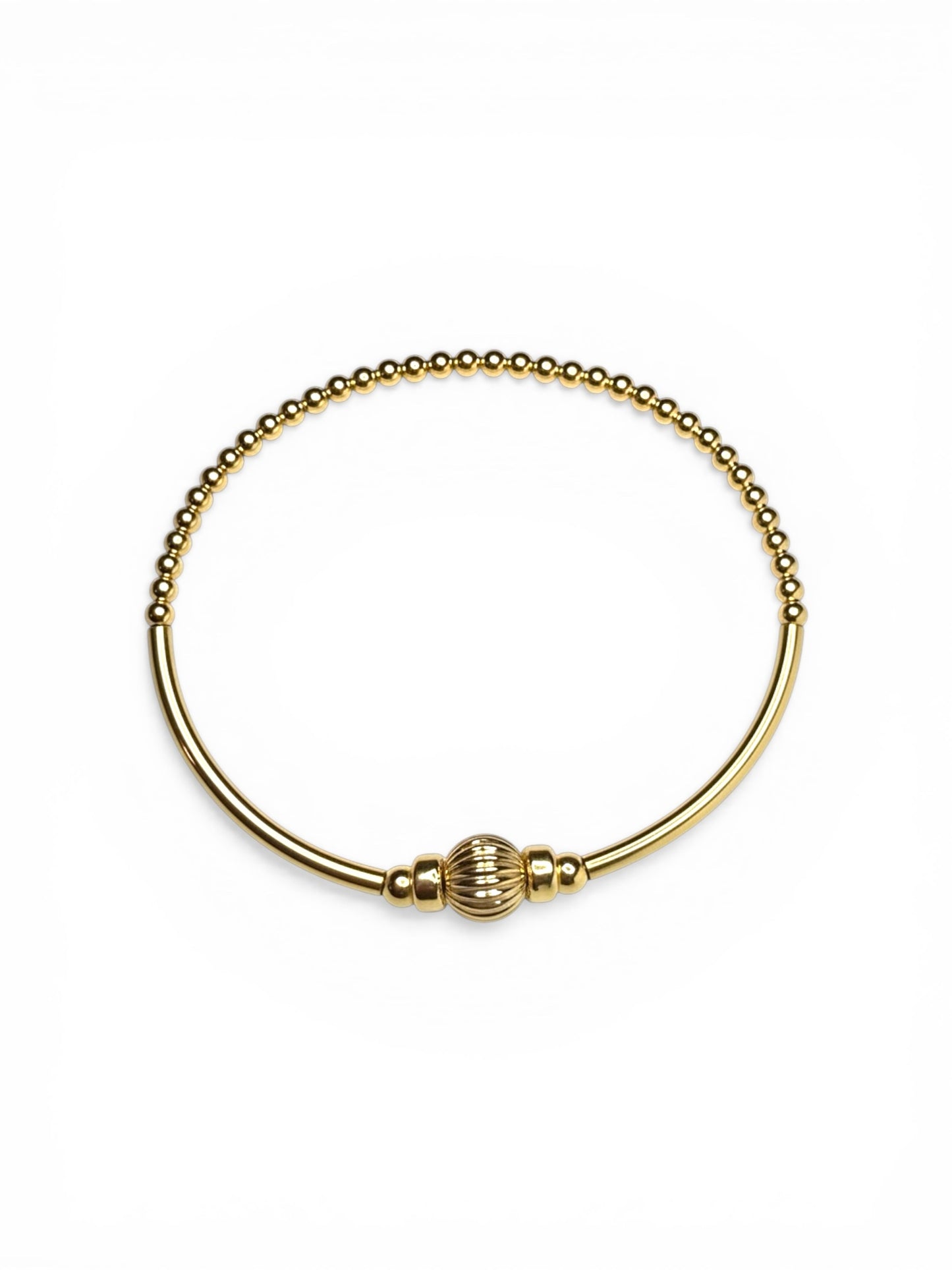 Gold Bangle Beaded Bracelet ~ Grace