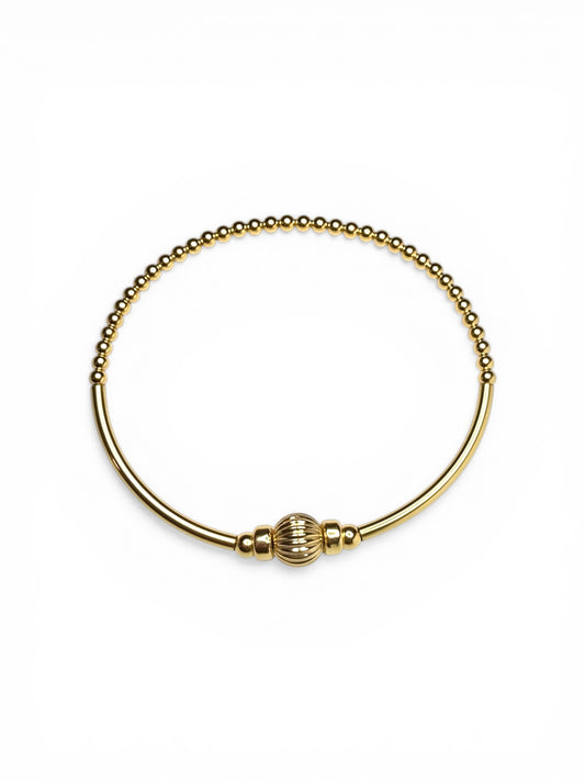 Gold Bangle Beaded Bracelet ~ Grace