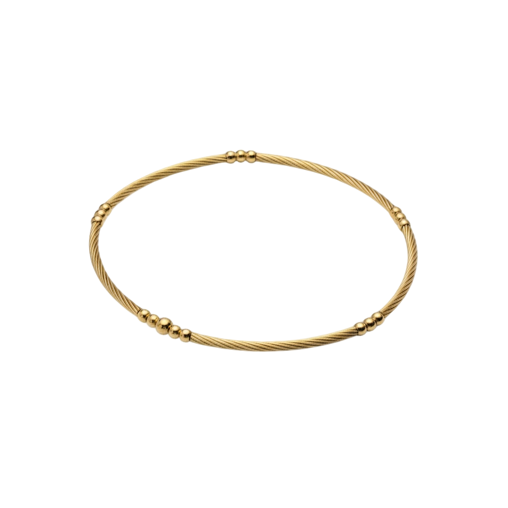 Brenda ~ Classic Gold Bar 1.5mm Beaded Bracelet