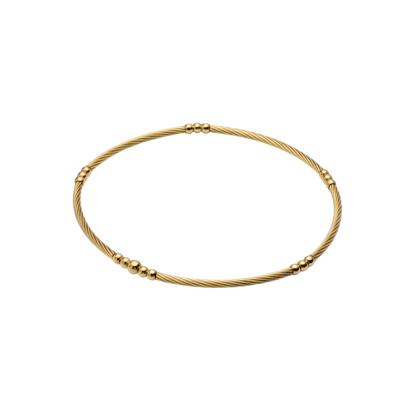 Brenda ~ Classic Gold Bar 1.5mm Beaded Bracelet