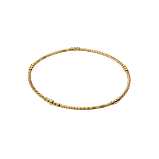 Brenda ~ Classic Gold Bar 1.5mm Beaded Bracelet