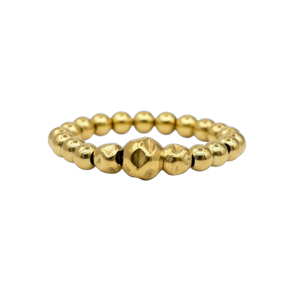 Rapunzel Ring ~ Gold Hammered 4mm | 3mm | 2.5mm Beaded Ring