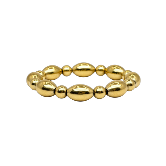 Belle Ring ~ Gold Rice 5mm | 2.5mm Beaded Ring