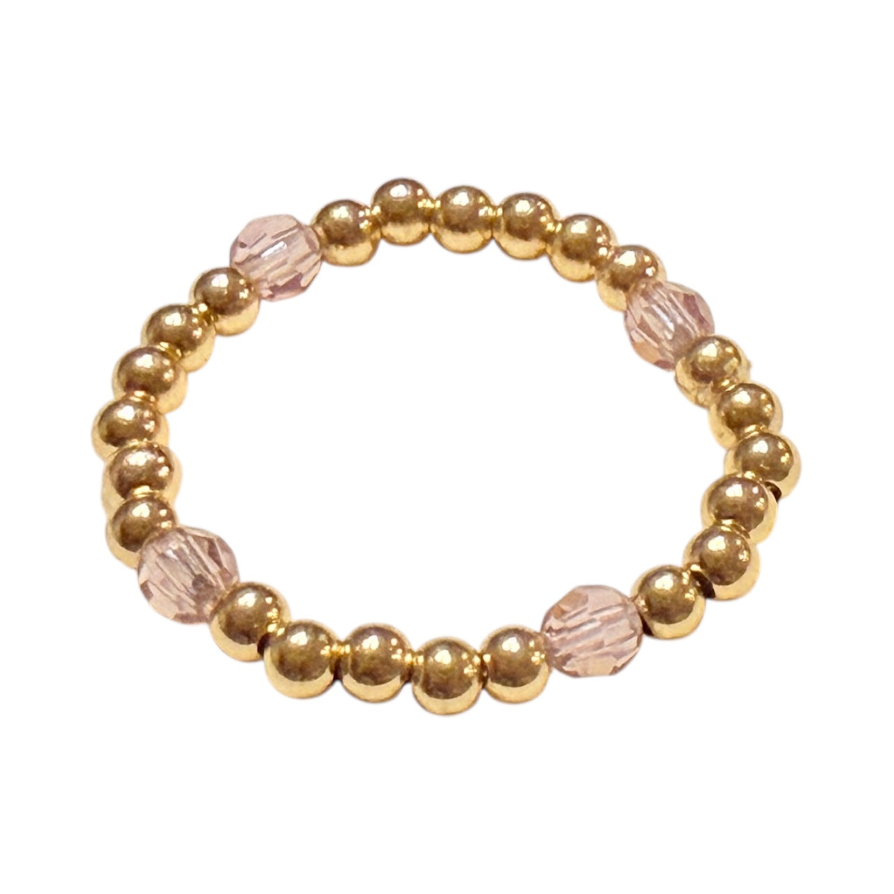 Swarovski Crystal Ring ~ Gold 2.5mm | 3mm Crystal Beaded Ring