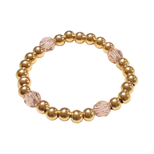 Swarovski Crystal Ring ~ Gold 2.5mm | 3mm Crystal Beaded Ring