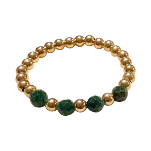 Swarovski Crystal Bar Style Ring ~ Gold 2.5mm | 3mm Crystal Beaded Ring